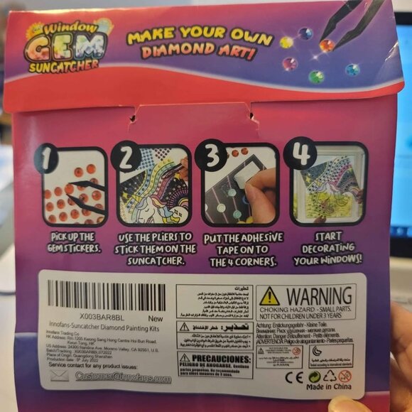 Suncatcher Gem Art Kits: 5 Designs, Diamond Painting for Kids, Window Art Crafts - Picture 7 of 7